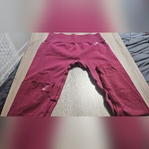 Womens Burgundy Gymshark Leggings Size M